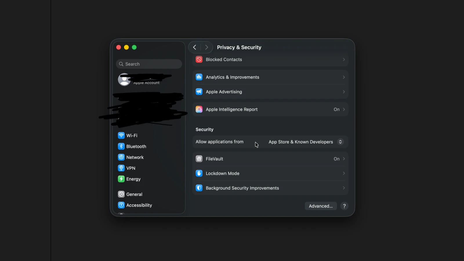 System Settings - Privacy & Security - Allow button